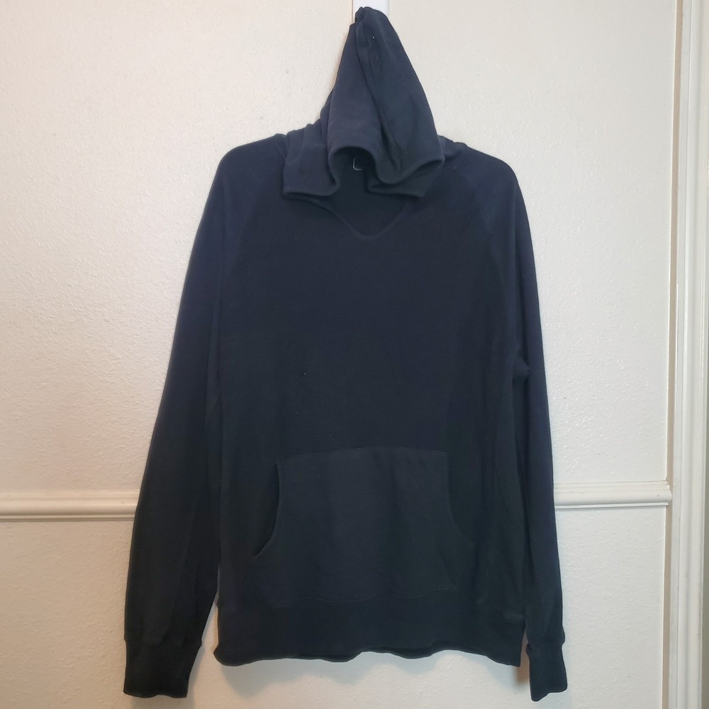21 MEN Men's Black Pullover Hoodie Sweatshirt XL Pouch Pocket Hooded Activewear